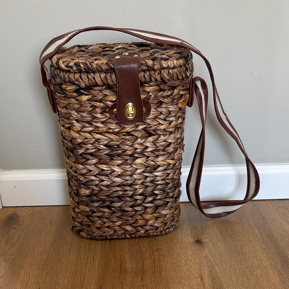 Vintage wicker wine cooler